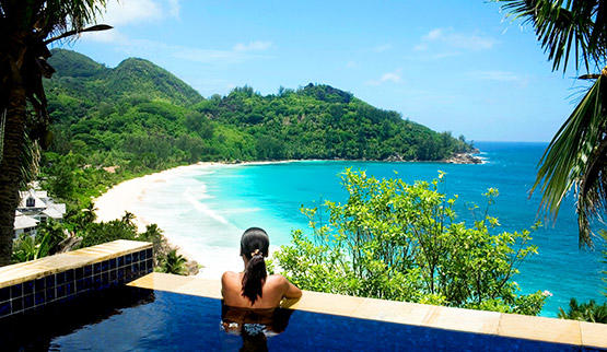 Tropical island spa getaway in Seychelles. 