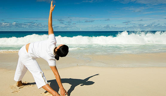 Beach spas offer yoga on the beach.